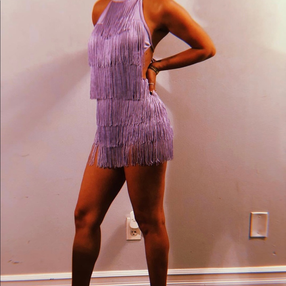 Lavender fringe dress